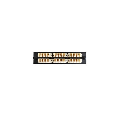 Cable Wholesale LGX Compatible Adapter Plate featuring a Bank of 6 Multimode Quad LC Connectors in Beige for OM1 68F3-12160